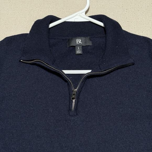 Banana Republic Other - Banana Republic Sweater Mens L Tall Blue 100% Merino Wool 1/4 Zip Preppy